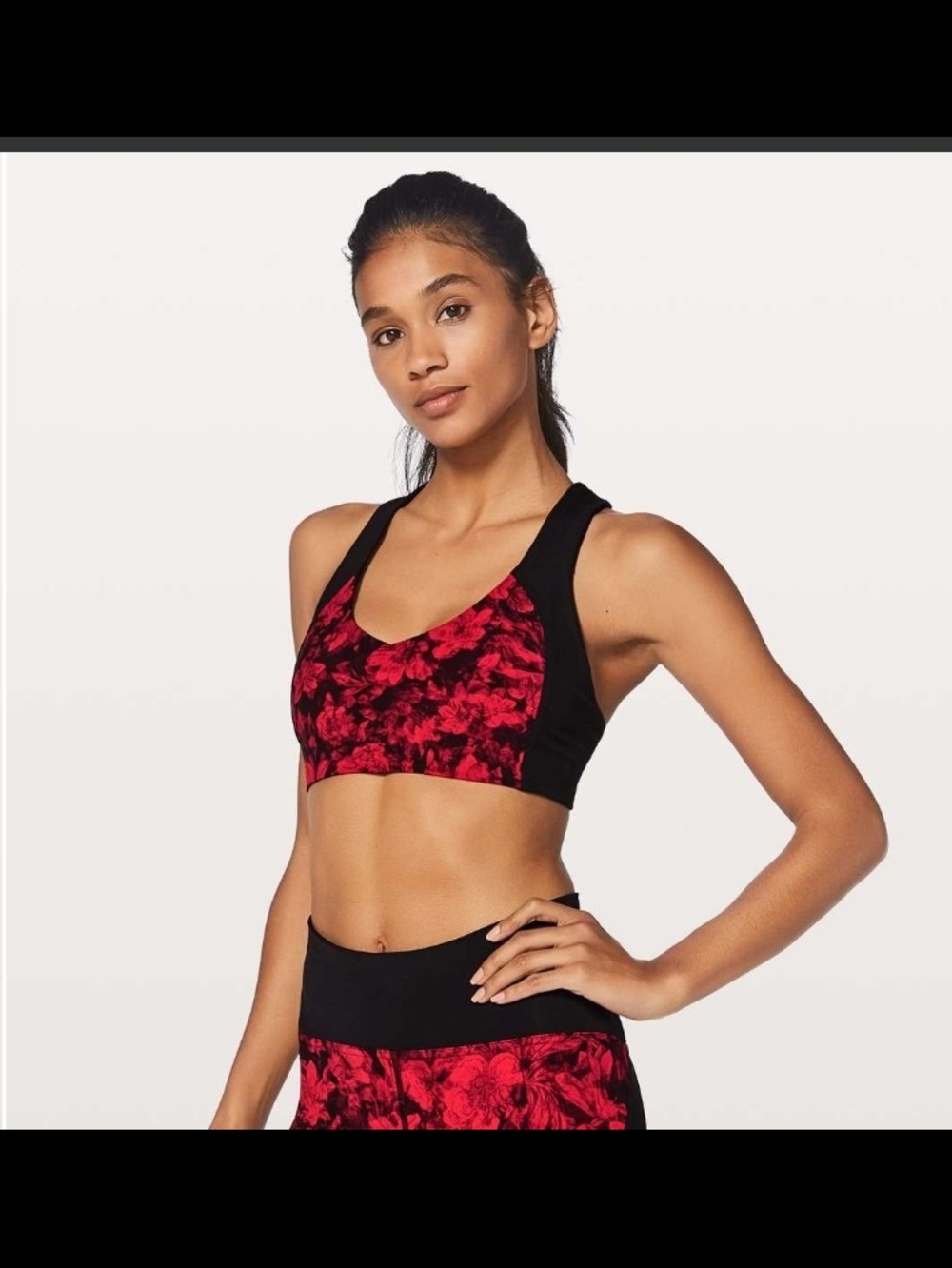 Lululemon Sweat Times Bra CarmineTrue Red Black / Black